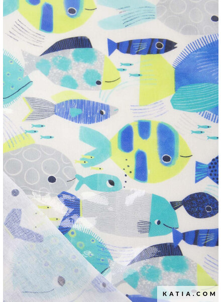 katia laminated cotton tropical neon sea