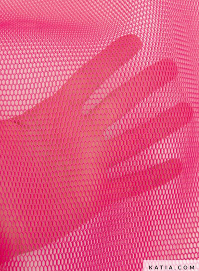 Katia fabrics neon roze- sportmesh voor tassen