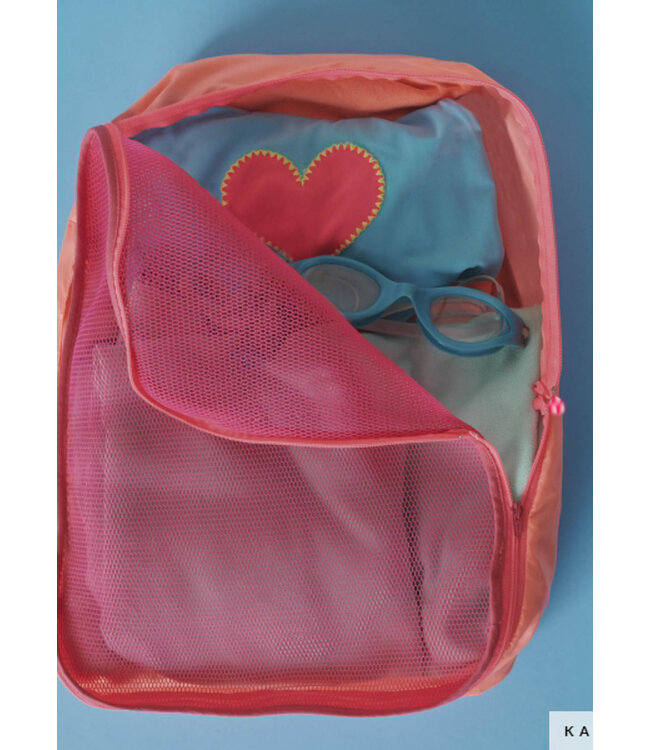 Katia fabrics neon roze- sportmesh voor tassen