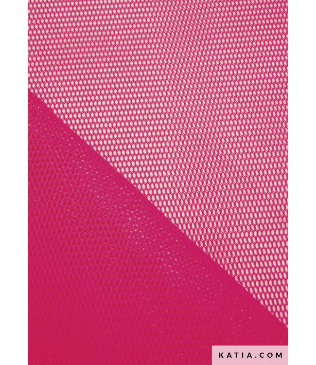 Katia fabrics neon roze- sportmesh voor tassen