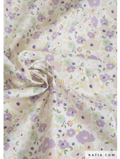 Katia fabrics lilac flowers - cotton poplin light