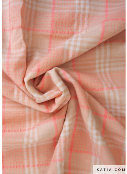 Katia fabrics fuchsia & salmon voile cotton