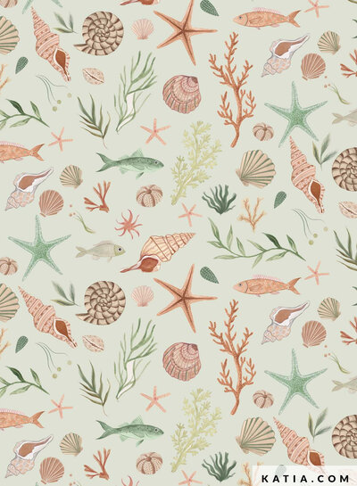 Katia fabrics coral reef - katoen