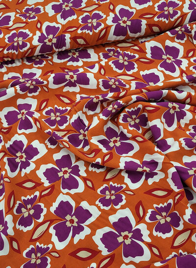 M. flowers Hermès orange - poplin viscose