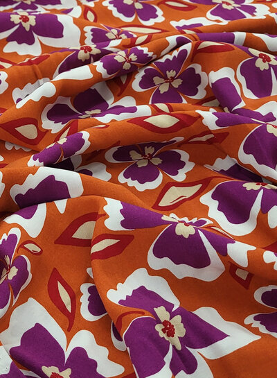 M. flowers Hermès orange - poplin viscose