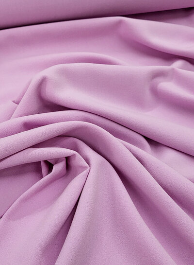 M. lilac pink crepe - viscose mix with light stretch