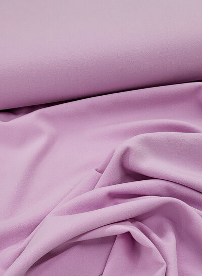 M. lilac pink crepe - viscose mix with light stretch