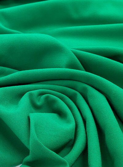 M. grass green crepe - viscose mix with light stretch