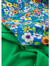 grass green crepe - viscose mix with light stretch