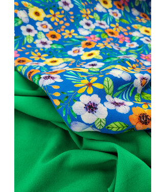 grass green crepe - viscose mix with light stretch