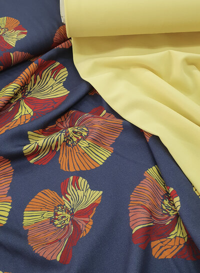 M. soft yellow crepe - viscose mix with light stretch