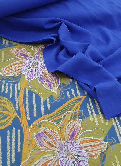 cobalt - supple linen viscose mix