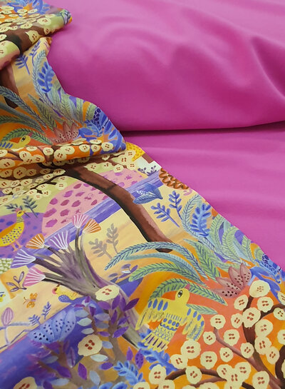 fuchsia - Italiaanse crepe - middelzwaar