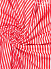 Fibremood Ramona - red white stripes with words - poplin cotton