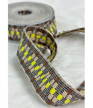 M. colorfull bag strap mocha and yellow - 40 mm