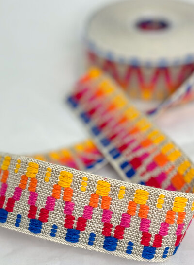 M. colorfull tassenband primaire kleuren - 40 mm