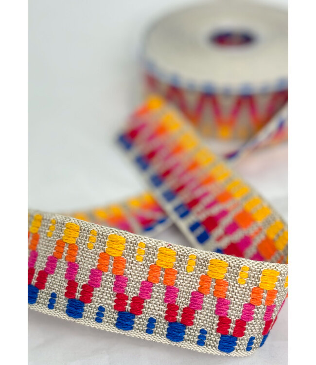 colorfull tassenband primaire kleuren - 40 mm