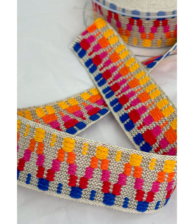 colorfull tassenband primaire kleuren - 40 mm