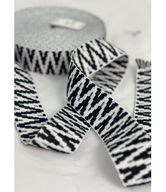 M. Etnic bag strap black and white 38 mm