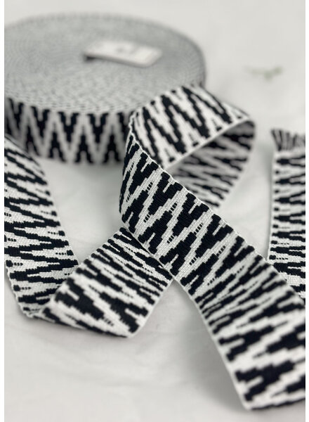 M. Etnic bag strap black and white 38 mm