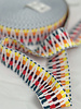 Ethnic bag strap yellow/orange on white background 38mm