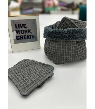 Madeline Patterns online workshop ecological make-up pads with matching basket