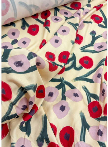 deadstock poppies and champagne - prachtige Italiaanse viscose