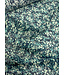 deadstock petrolkleurige bloemetjes op marineblauwe voile