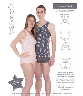 Minikrea underwear man / woman pattern - English