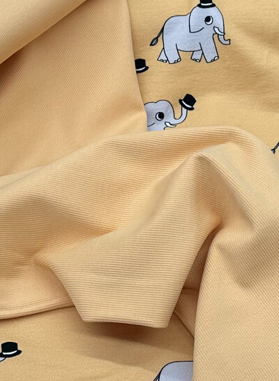 A la Ville cuff fabric elephants - apricot