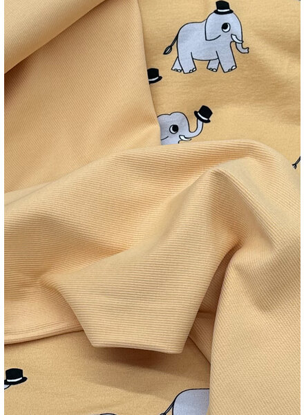 A la Ville cuff fabric elephants - apricot