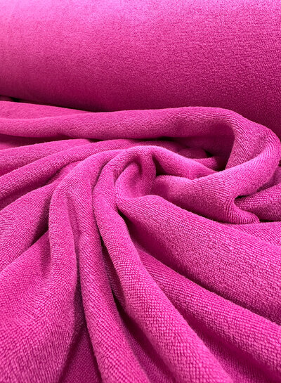 fuchsia sponge - stretchy terry cloth