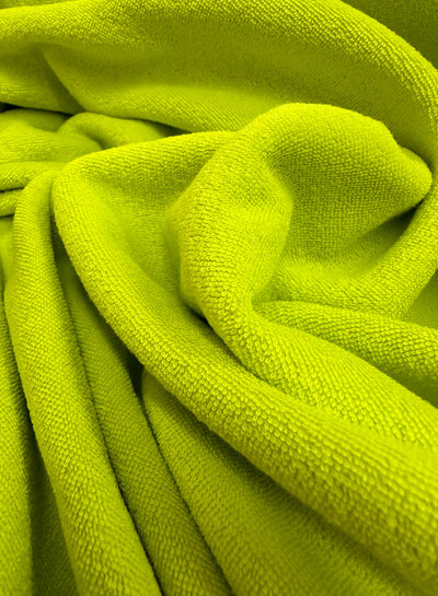 chartreuse yellow sponge - stretchy terry cloth
