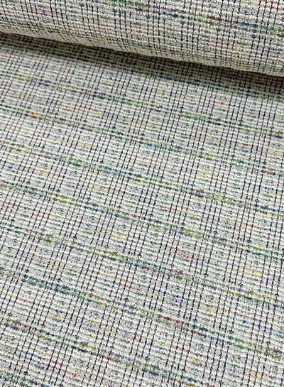 Madeline beautiful jacquard with shades of green and a fine lurex thread - stretch