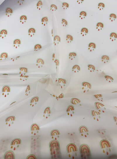Katia fabrics rainbow drops - regenjassenstof - tafelbescherming