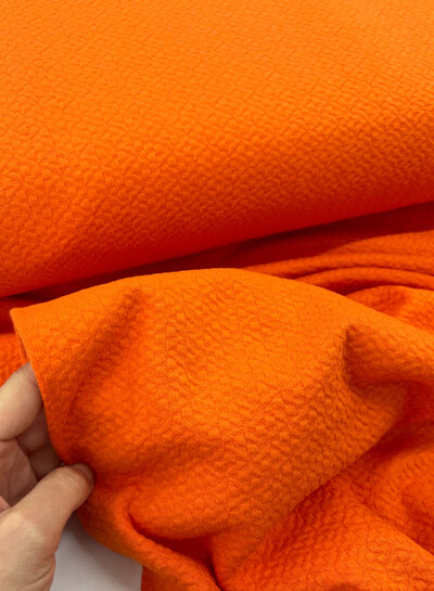 Madeline hermes oranje - structuur gebreide jacquard -  mooie stevige kwaliteit