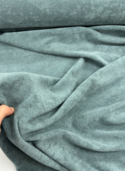 gray blue sponge / stretchy terry cloth