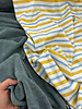 Madeline Interlock organic cotton - striped blue and ocher -