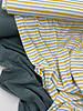 Madeline Interlock organic cotton - striped blue and ocher -