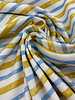 Madeline Interlock organic cotton - striped blue and ocher -