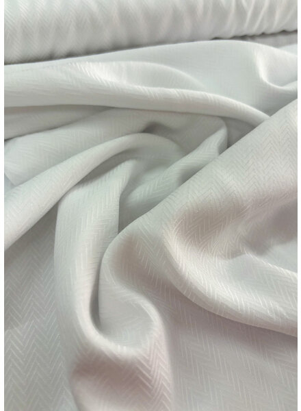 Madeline white herringbone pattern - ecovero viscose