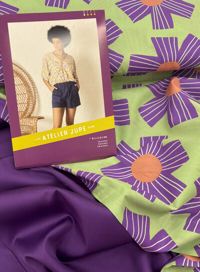 Madeline purple - smooth satin cotton