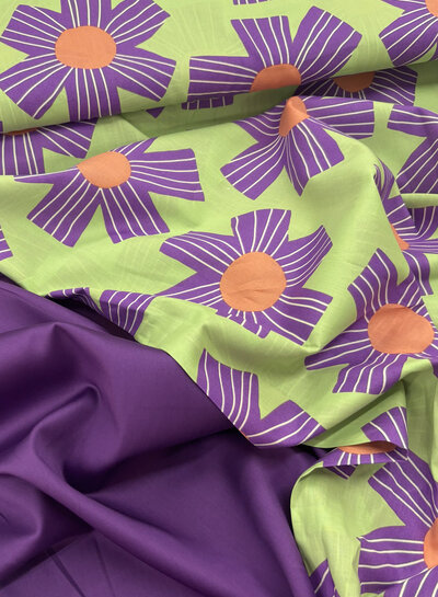 Madeline purple - smooth satin cotton