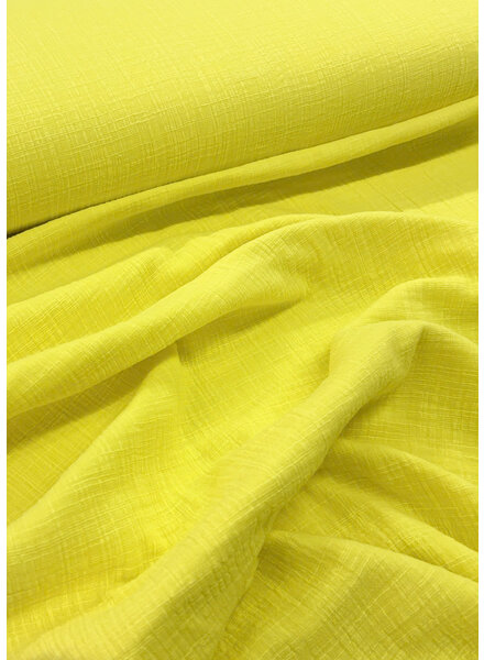 M. chartreuse yellow linen cotton mix double gauze / plain tetra