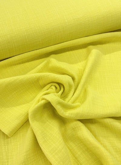 M. chartreuse yellow linen cotton mix double gauze / plain tetra