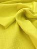 chartreuse yellow linen cotton mix double gauze / plain tetra