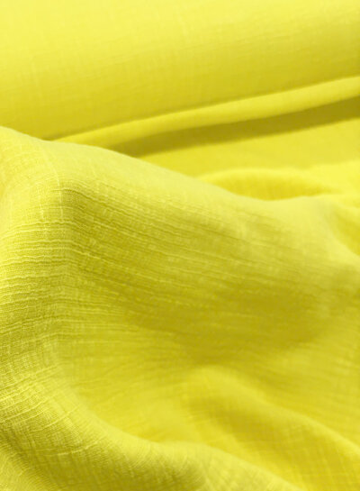 chartreuse yellow linen cotton mix double gauze / plain tetra