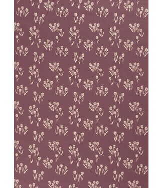 Madeline purple flowers - linen look canvas