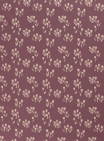 Madeline purple flowers - linen look canvas