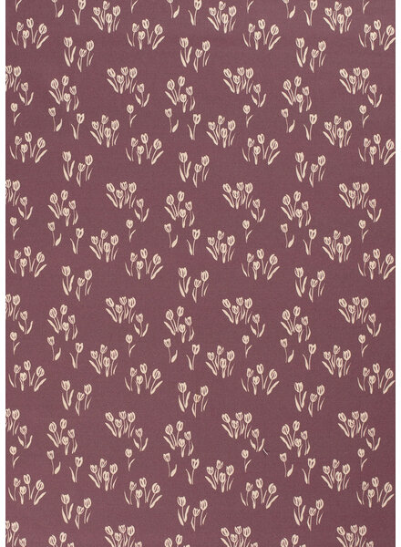 Madeline purple flowers - linen look canvas